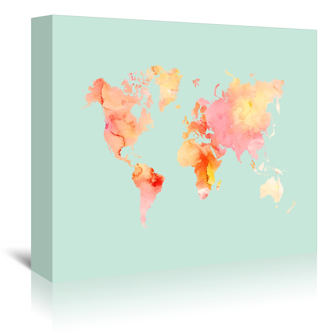World Map Pastel Watercolor by Amy Brinkman  Gallery Wrapped Canvas - Americanflat